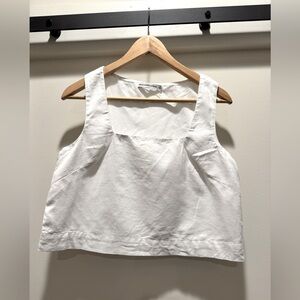 Abercrombie & Fitch Linen Boxy Tank - White